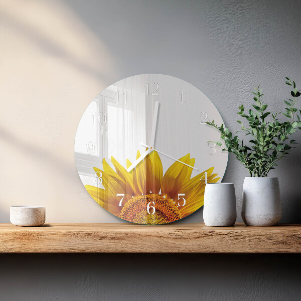 Ronde glazen klok Bloem