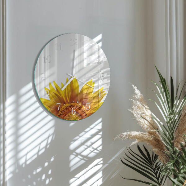 Ronde glazen klok Bloem