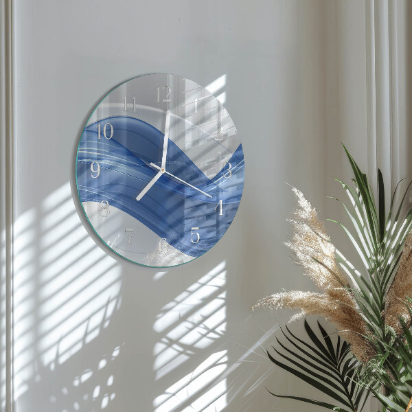 Ronde glazen klok Abstracte lijnen
