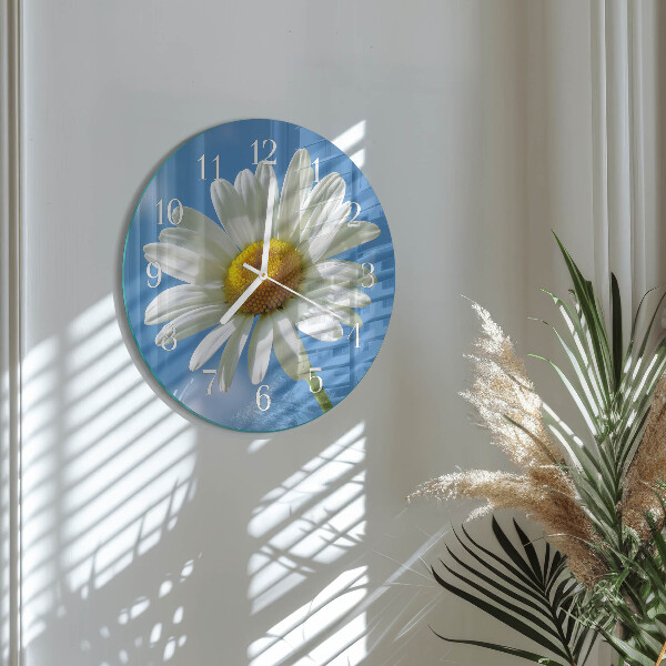 Ronde glazen klok Bloem