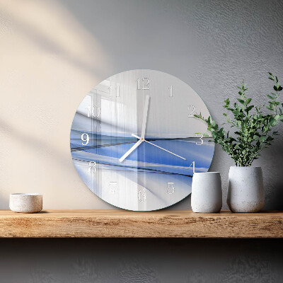 Ronde glazen klok Abstracte lijnen