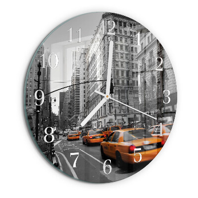 Ronde glazen klok New Yorkse taxi