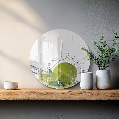 Ronde glazen klok Kalkwater