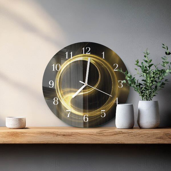 Ronde glazen klok Abstractiecirkel