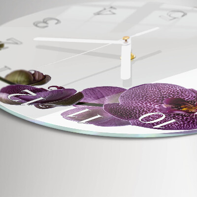 Ronde glazen klok Orchidee
