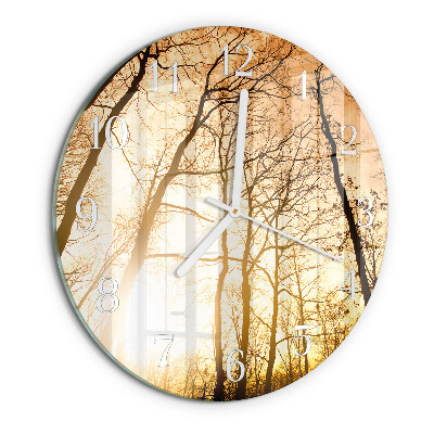 Ronde glazen klok Bomen