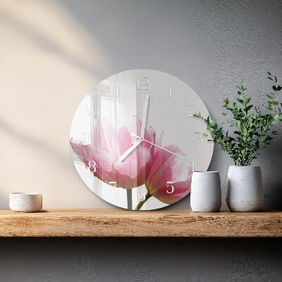 Ronde glazen klok Tulpen