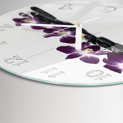 Ronde glazen klok Orchidee