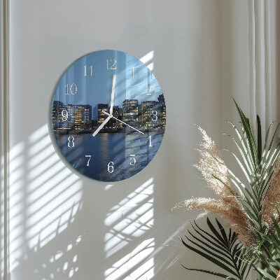 Ronde glazen klok Horizon