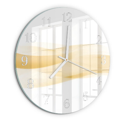 Ronde glazen klok Abstracte golf