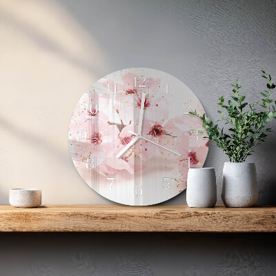 Ronde glazen klok Bloemen