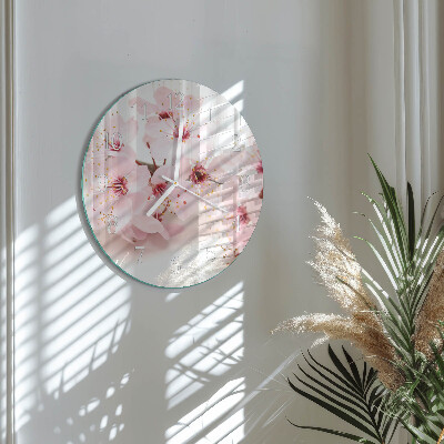 Ronde glazen klok Bloemen