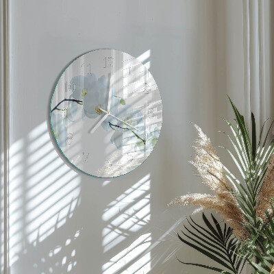 Ronde glazen klok Orchidee