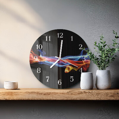 Ronde glazen klok Abstracte rook