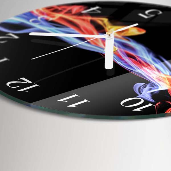 Ronde glazen klok Abstracte rook