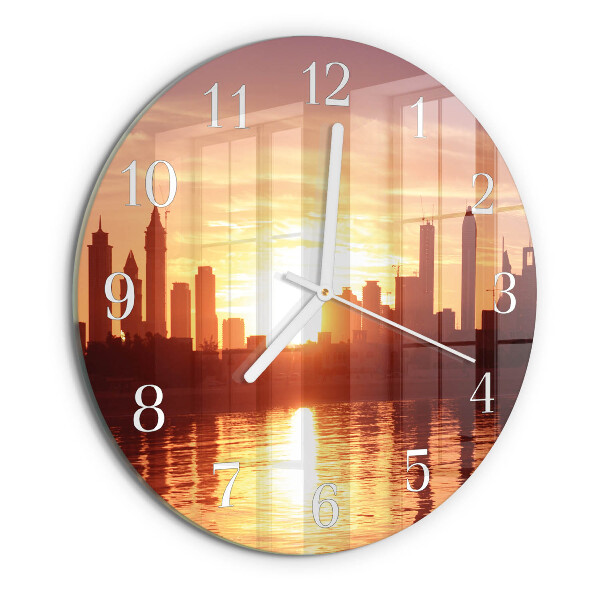 Ronde glazen klok Horizon
