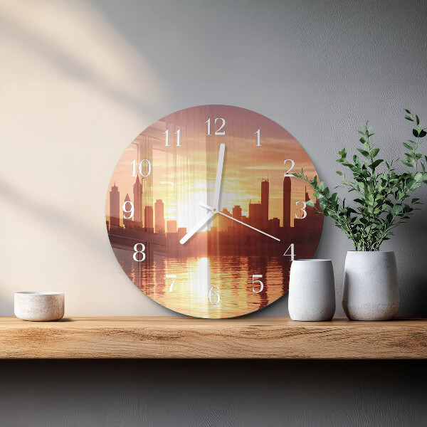 Ronde glazen klok Horizon