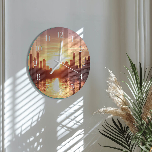 Ronde glazen klok Horizon