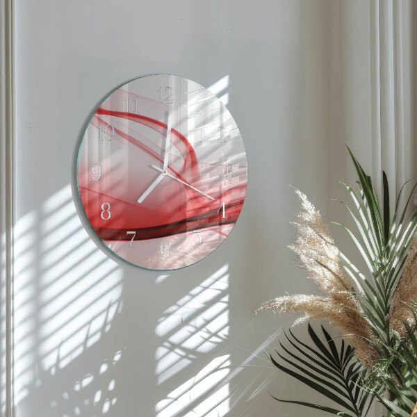 Ronde glazen klok Abstracte lijnen