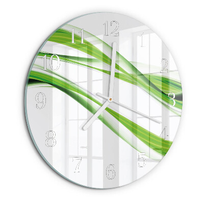 Ronde glazen klok Abstracte lijnen