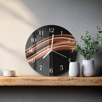 Ronde glazen klok Abstracte lijnen