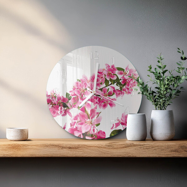 Ronde glazen klok Bloemen