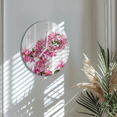 Ronde glazen klok Bloemen