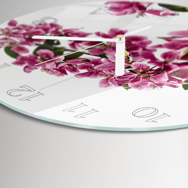 Ronde glazen klok Bloemen