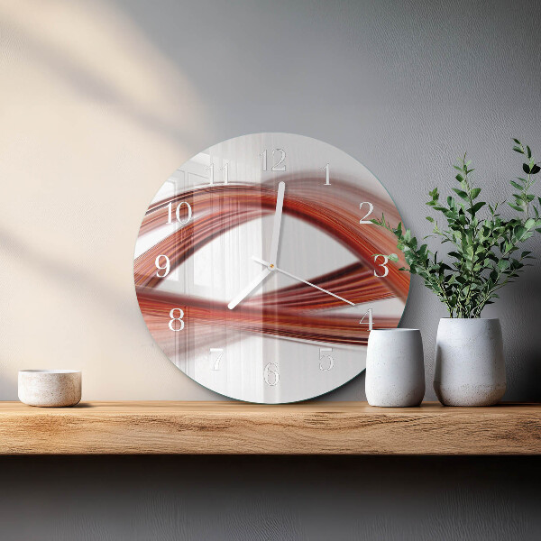 Ronde glazen klok Abstracte lijnen