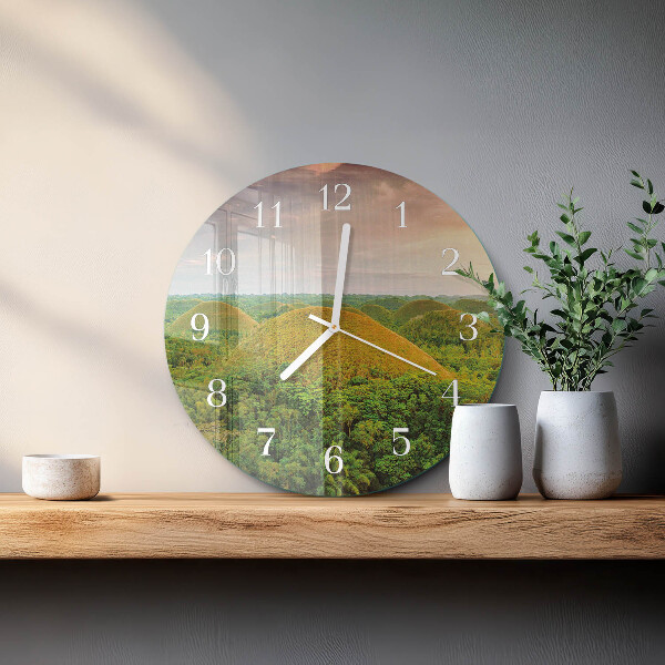 Ronde glazen klok Landschap