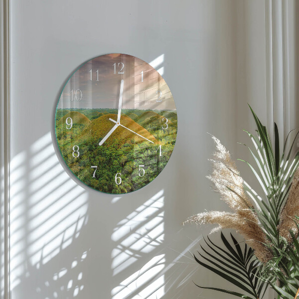 Ronde glazen klok Landschap