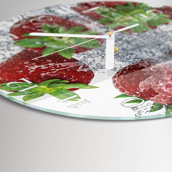Ronde glazen klok Aardbeien