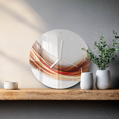 Ronde glazen klok Abstracte lijnen