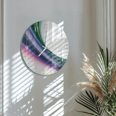 Ronde glazen klok Abstracte lijnen
