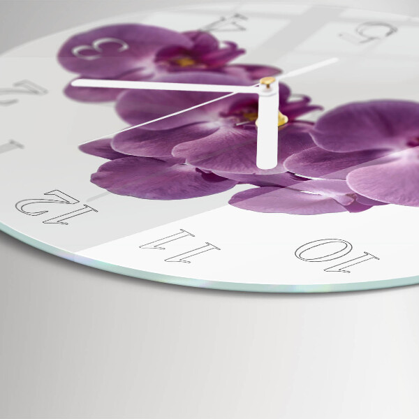 Ronde glazen klok Orchidee