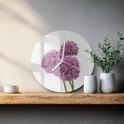 Ronde glazen klok Bloem