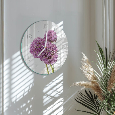 Ronde glazen klok Bloem