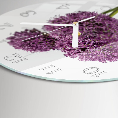 Ronde glazen klok Bloem