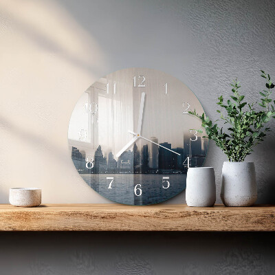 Ronde glazen klok Horizon