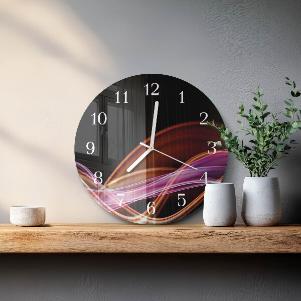 Ronde glazen klok Abstracte kunst