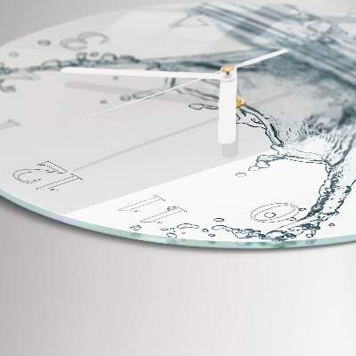 Ronde glazen klok Water