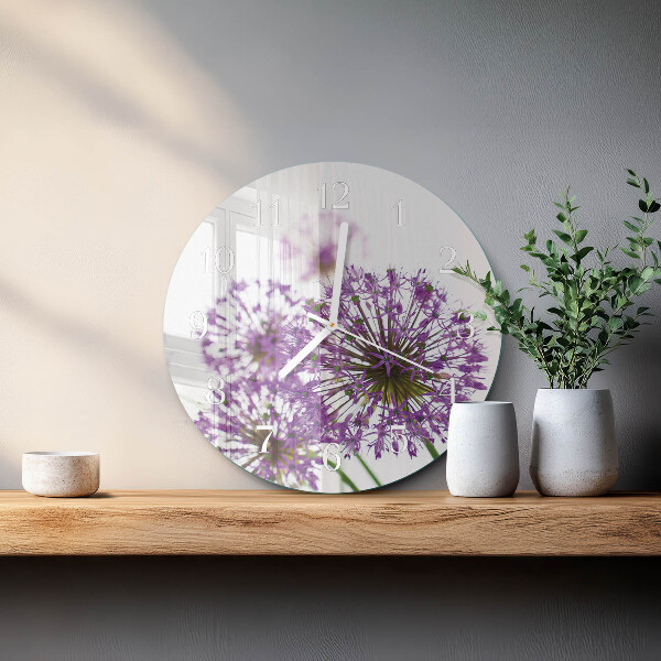 Ronde glazen klok Bloem