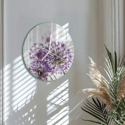 Ronde glazen klok Bloem