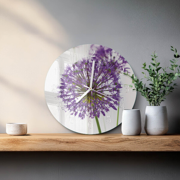 Ronde glazen klok Bloem
