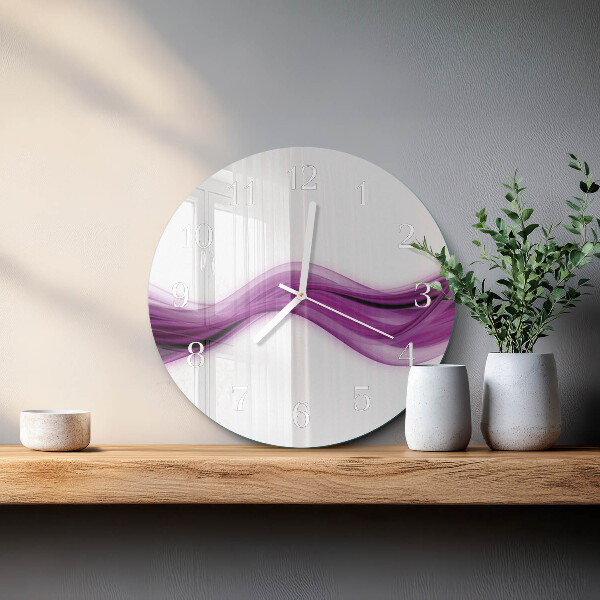 Ronde glazen klok Abstracte lijnen