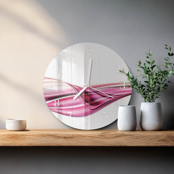 Ronde glazen klok Abstracte lijnen