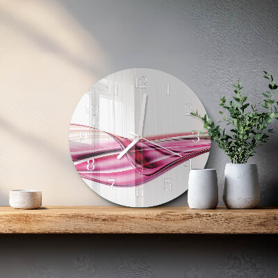 Ronde glazen klok Abstracte lijnen