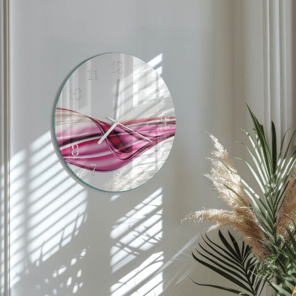 Ronde glazen klok Abstracte lijnen
