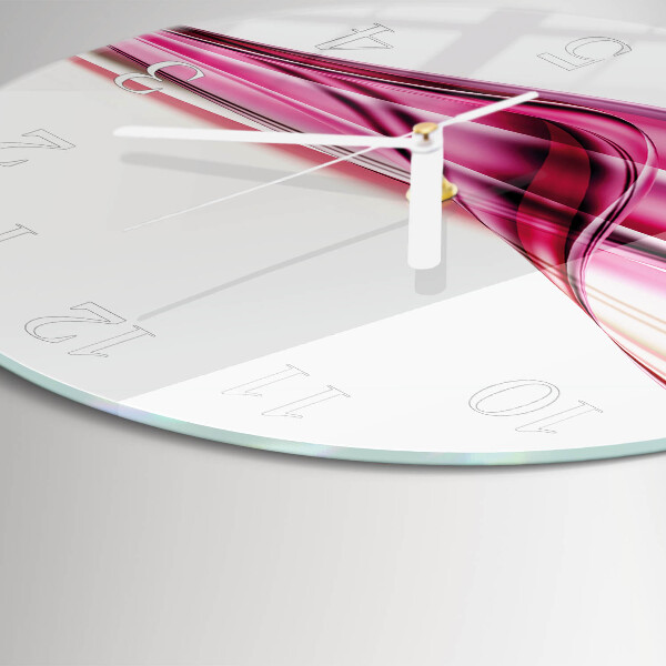 Ronde glazen klok Abstracte lijnen