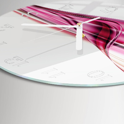 Ronde glazen klok Abstracte lijnen